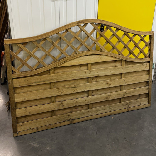 Two wooden brown fence panel - two,