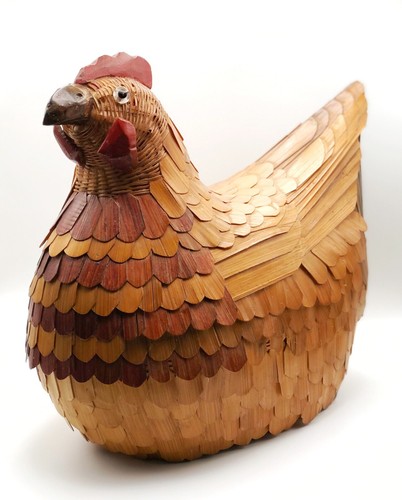 Vintage wicker egg basket - egg,