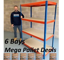 6 BAYS Warehouse Racking Shelving Heavy Duty 300kg Storage Garage Workshop