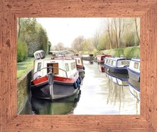 GRAND UNION CANAL BOAT BARGE NARROWBOAT FRAMED PRINT PICTURE 3 FRAME COLOURS 945