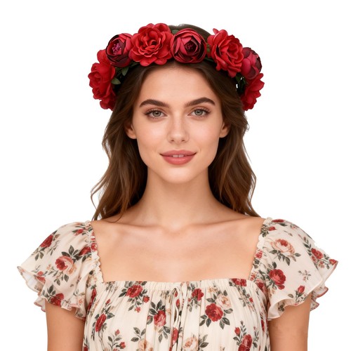 Women rose floral crown hair - rose,