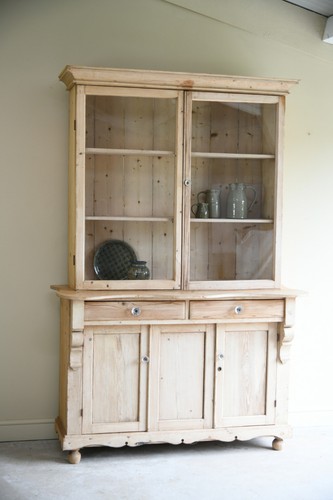 Antique glazed pine dresser - antique,