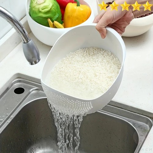 Rice washing bowl - with, handle