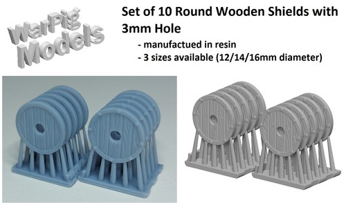 Shields x10 round - x10, wooden