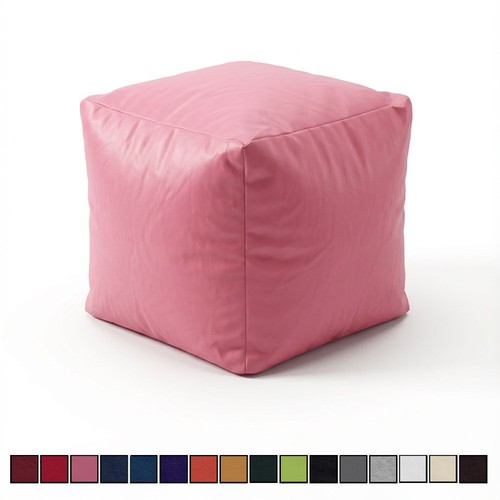 Faux leather beanbag cube - leather,