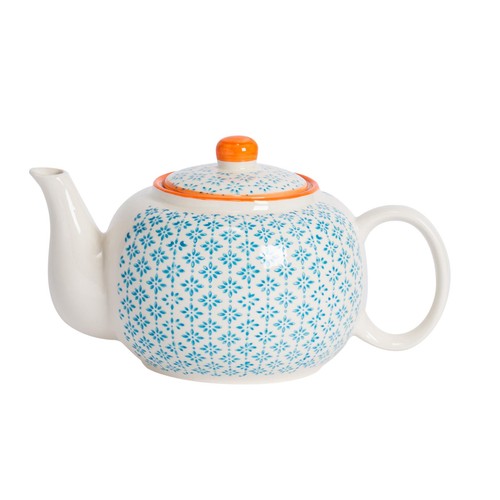 Hand printed teapot - hand-printed,