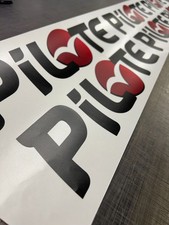 4x PILOTE MOTORHOME Black & Red Sticker Decal Vinyl Multi-Colour Laminated