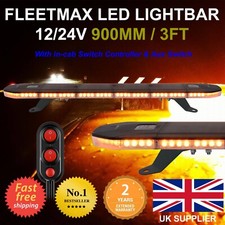 RVL 12/24v 900mm 90cm 3ft FleetMax LED Recovery Amber Light Bar Flashing Beacon
