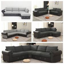 Luxury 2, 3 Seater Linen Fabric Couch Sofa Corner Chaise Settee Living Room Set