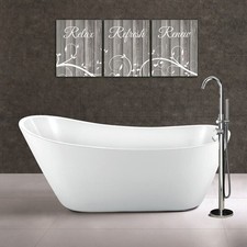 Freestanding Slipper Bath Luxury 1660mm x 725mm Matt White 0 Tap Hole Bathroom 