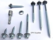 TIMBER TEK ROOFING SCREWS BOLTS  FIX CORRUGATED SHEET TO TIMBER + FREE HEX BIT