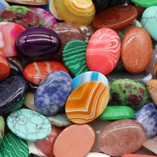 18mmx25mm Oval Cabochon CAB Flatback Semi-Precious Gemstone Crystal Jewelry DIY