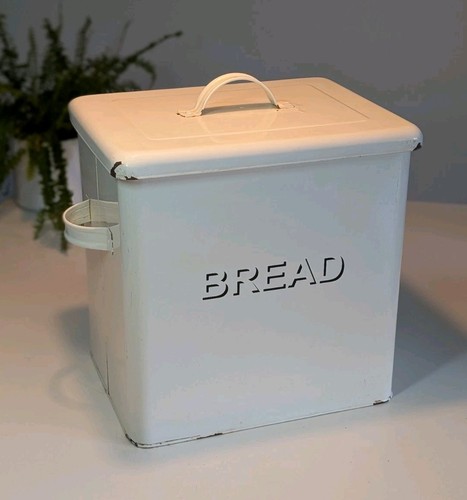 Vintage enamel bread bin - enamel,