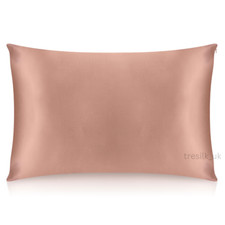 100% Mulberry Silk Pillowcase 22 Momme Anti Wrinkle Hair Pink Rose Gold TRÈSILK