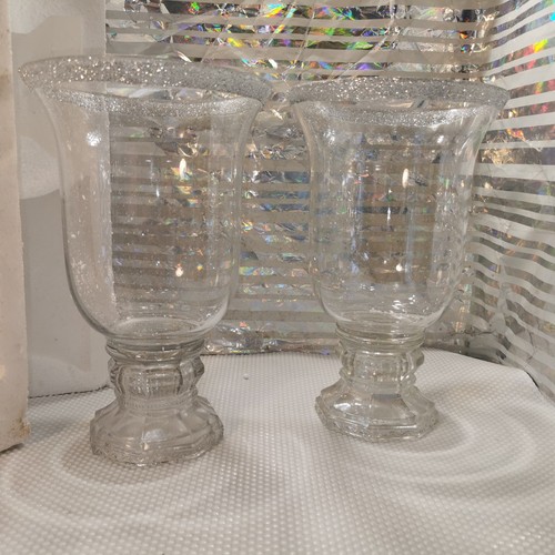 Pair clear glass hurricane - pair,