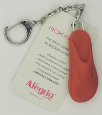 Alegria Shoes Red Rubber Keyring Zipper Pull with Rok N Roll Hang Tag