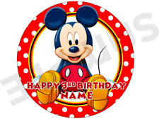 MICKEY MOUSE  PERSONALISED Edible round Cake Topper icing