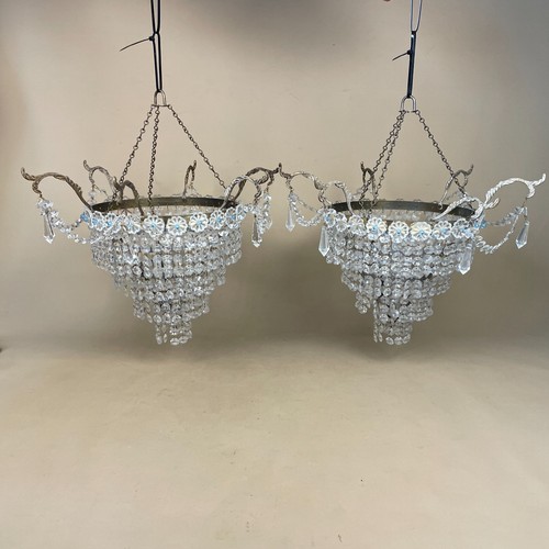 Crystal chandelier pair glass - crystal,