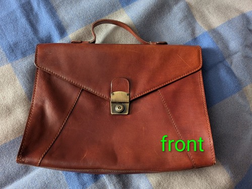 Vintage leather satchel - leather,