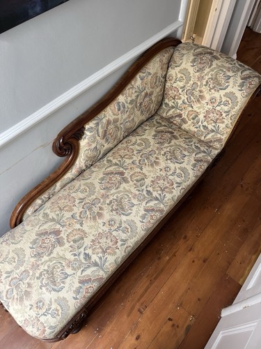 Antique chaise longue floral - antique,