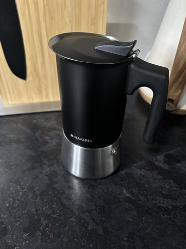 Navaris black silver moka pot - navaris,