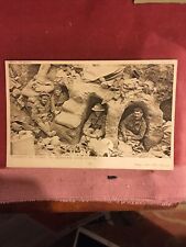 WW1 Postcard - BRITISH SOLDIERS IN CAPTURED GERMAN DUG OUTS