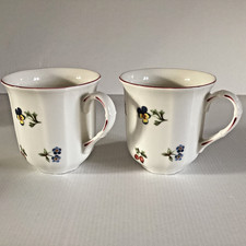2 Villeroy & Boch Petite Fleur 300ml Mugs Garden/Meadow Flowers White/Pink/Multi