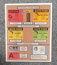 RARE  SPACE SHUTTLE STS 9 COLUMBIA SPACELAB 1 VEHICLE ACCESS GATE PASSES INFO
