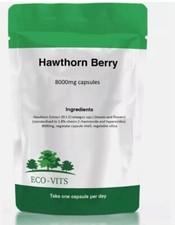 Hawthorn Berry 8000mg Capsules – Heart Health & Circulatory Support