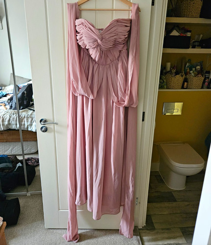 Pink chiffon strapless - pink,