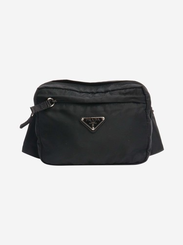 Prada black nylon belt - black,