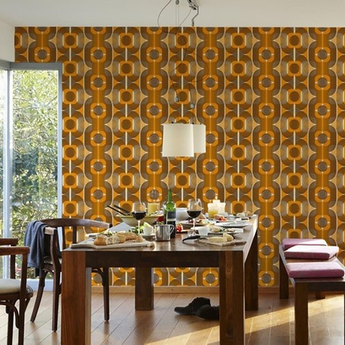 Geometric star retro brown - geometric,