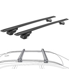 Aerodynamic Roof Rack Wing Bars Black, Fits Nissan X-Trail 2014-2020 with Rails