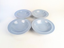 Vintage Woods Ware Iris Wide Rim Ceral Bowls x4 Mid Century Utility Ware