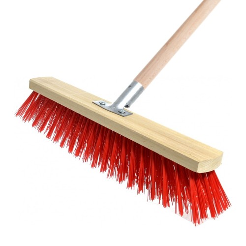 Red sweeping brush stiff - red,