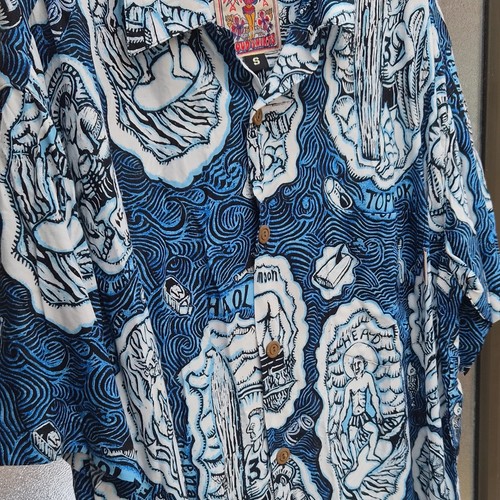 New blue hawaiian patterned - blue,