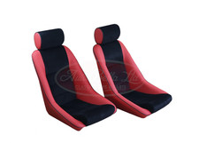 2x Classic Car Sport Bucket Fusina Seats Red Classic Fiat Abarth Lancia Alfa GTA