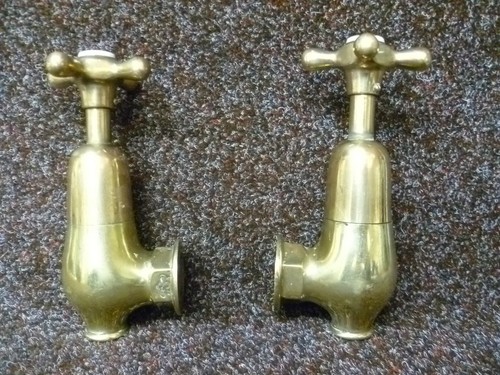 Antique pair brass bath - brass,