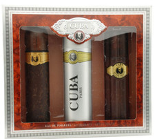 Mens Perfume 100ml Cuba Gold 3 Piece Luxury Gift Set EDT Aftershave Body Spray