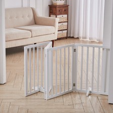 Folding Pet Gate Wooden Dog