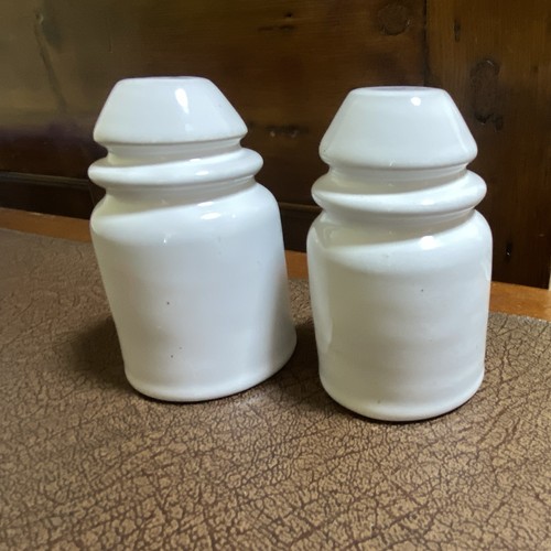 Pair vintage white ceramic - white,