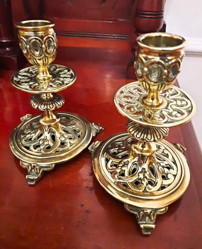 Antique victorian brass pair - brass,