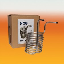Spiral Wort Chiller - S30 - For Home Brew All Grain Beer Making