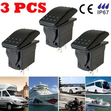 3PCS Marine  Rocker Switch 12v