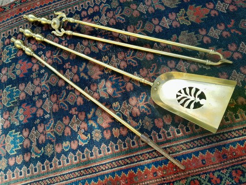 Antique brass companion fire - companion,