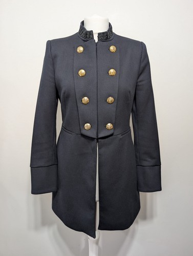 Zara navy coat jacket golden - coat,