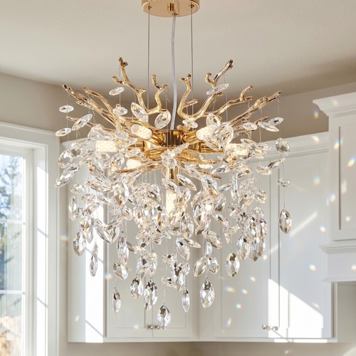 Gold crystal tree chandelier - gold,