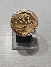9ct Yellow Gold Mount Half Sovereign 1982 Ring Size S