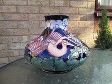 MOORCROFT  POTTERY .  LARGE KYOTO DESIGN  SQUAT VASE, RACHEL BISHOP