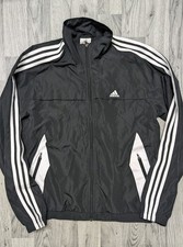 Adidas Y2k Vintage Black Track Jacket Full Zip Size Small